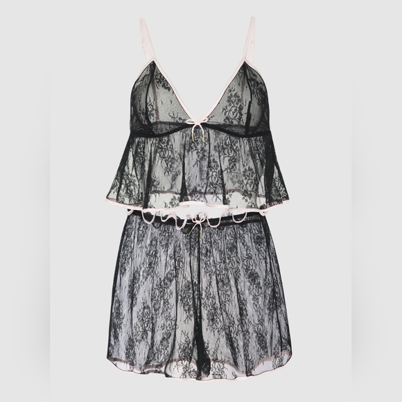 Rosalind Lace & Satin Trimmed Sleep Cami & Shortie - Picture 5 of 8